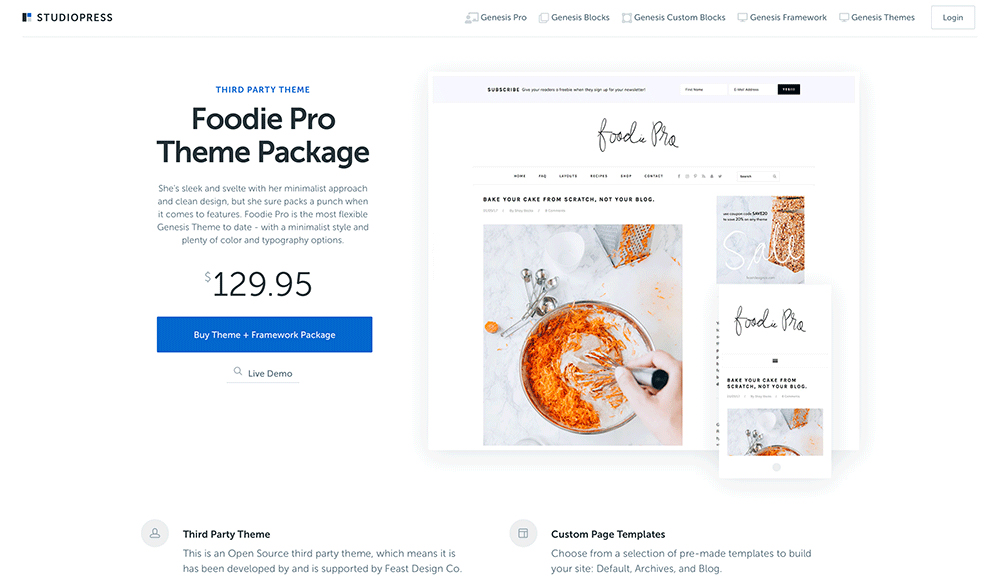 Wordpress Foodie Theme